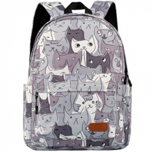 Рюкзак 2Е, TeensPack Cats, сірий